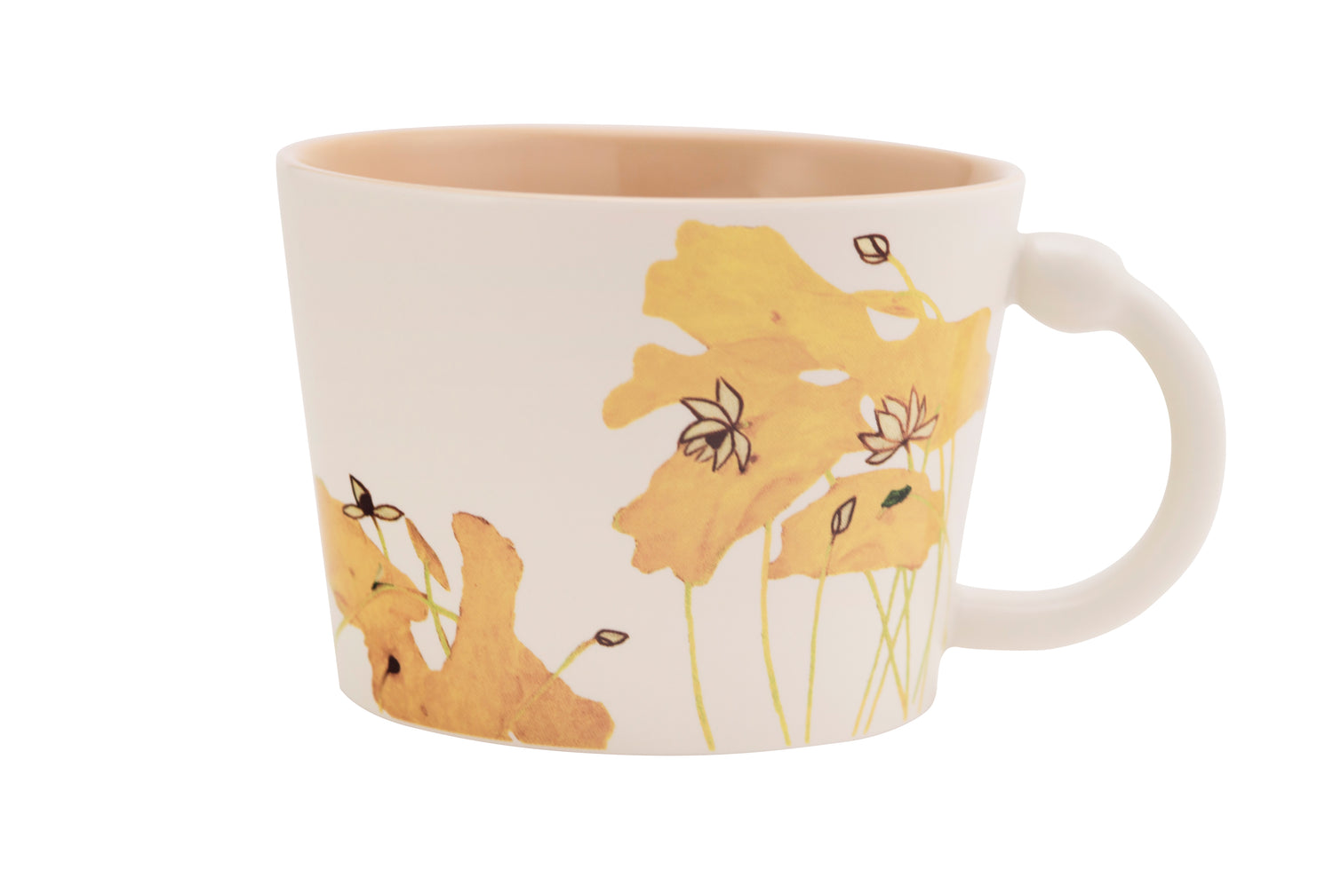 Lotus Splendor Ceramic Mug Inspired by Chang Yu's Masterpieces | Artisan Craftsmanship