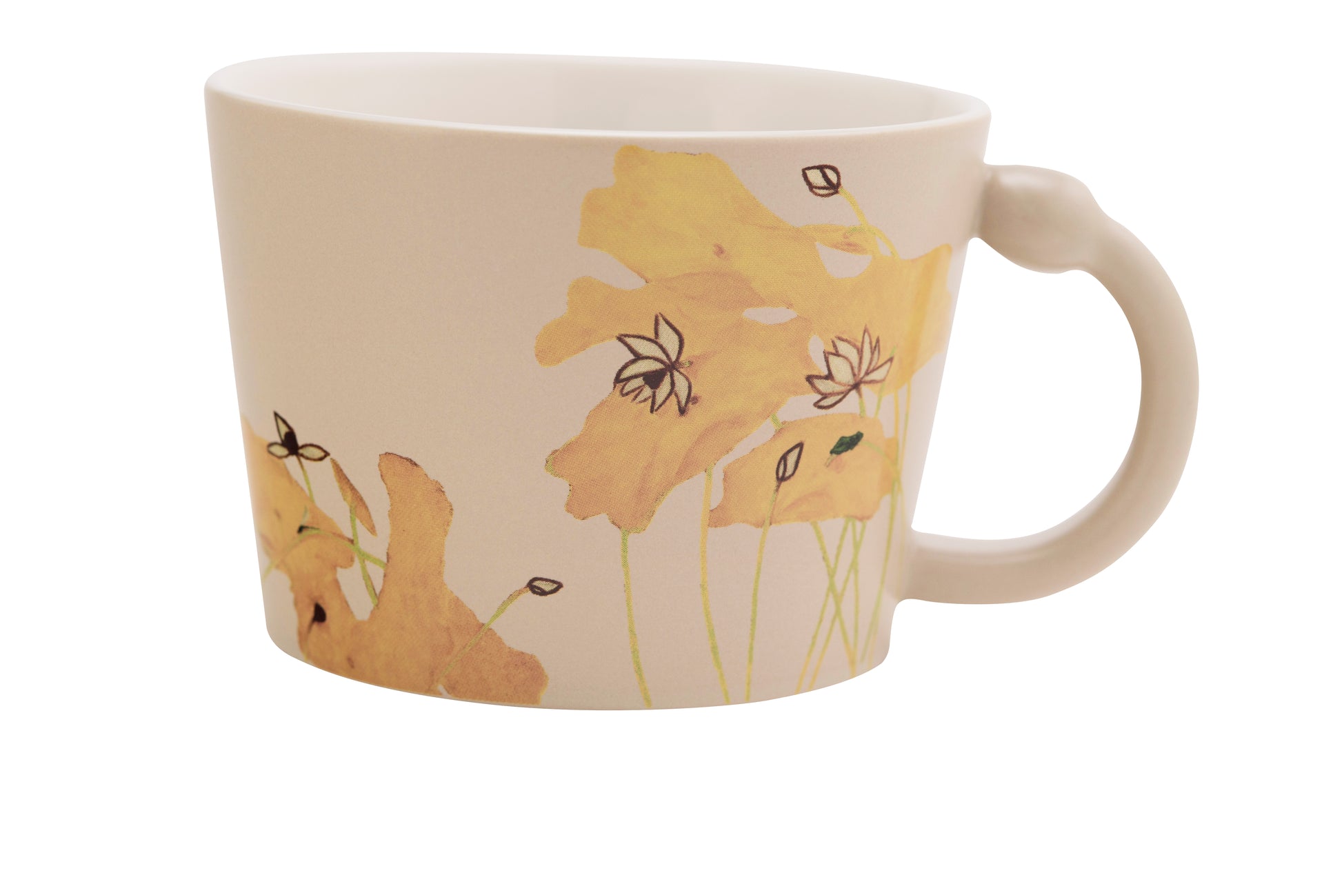 Lotus Splendor Ceramic Mug Inspired by Chang Yu's Masterpieces | Artisan Craftsmanship