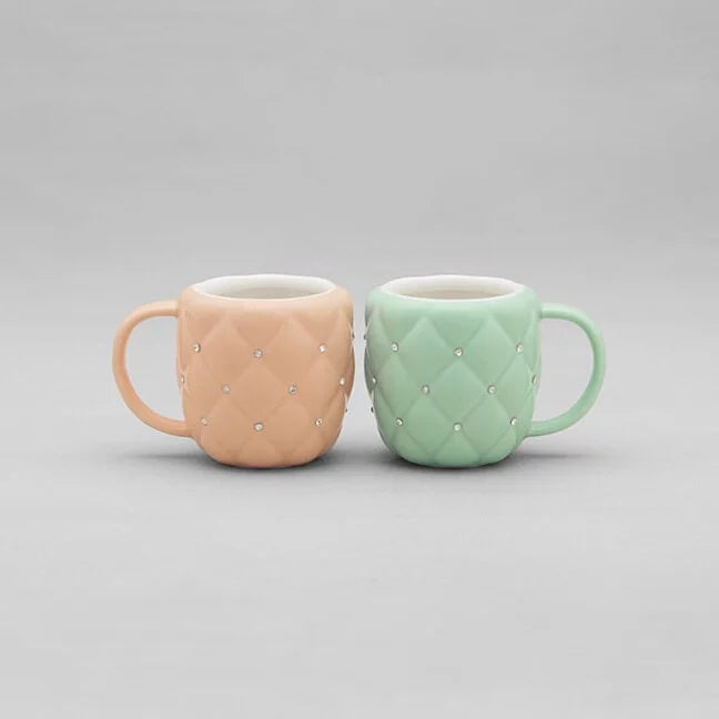 Finding Happiness Mug Pair | Rococo-Inspired Design | Elegant Ceramics