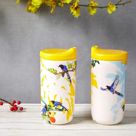 Magpie On the Rise - Formosa Blue Magpie Double-Walled Tumbler