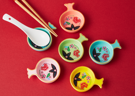 Pomegranate Profusion Chopstick Stand - Symbol of Prosperity | Ceramicraze