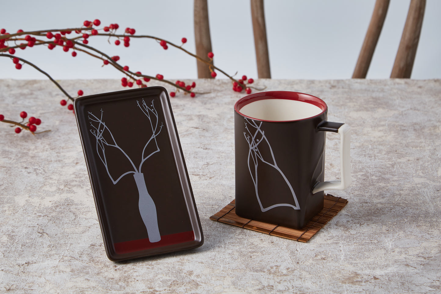 Wintersweet Mug & Dessert Plate Set | Ceramicraze