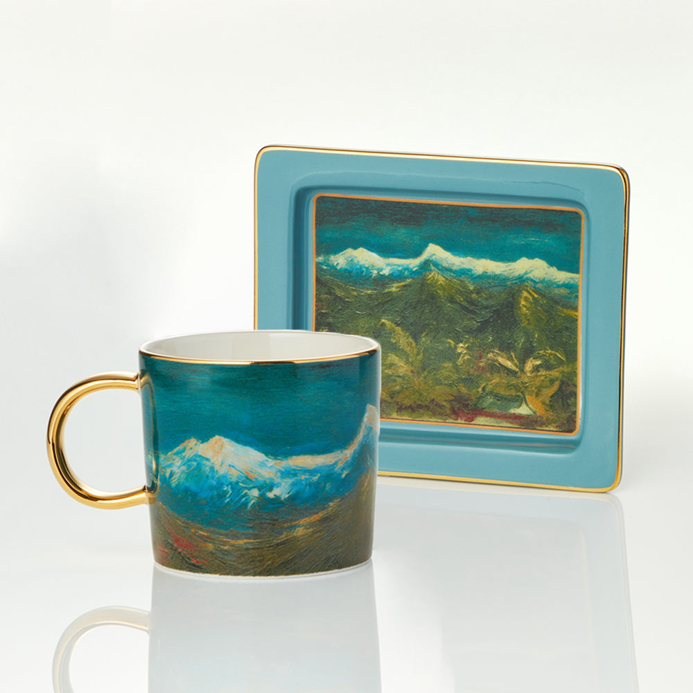 Chen Cheng-Po Inspired Yushan Porcelain Plate Mug