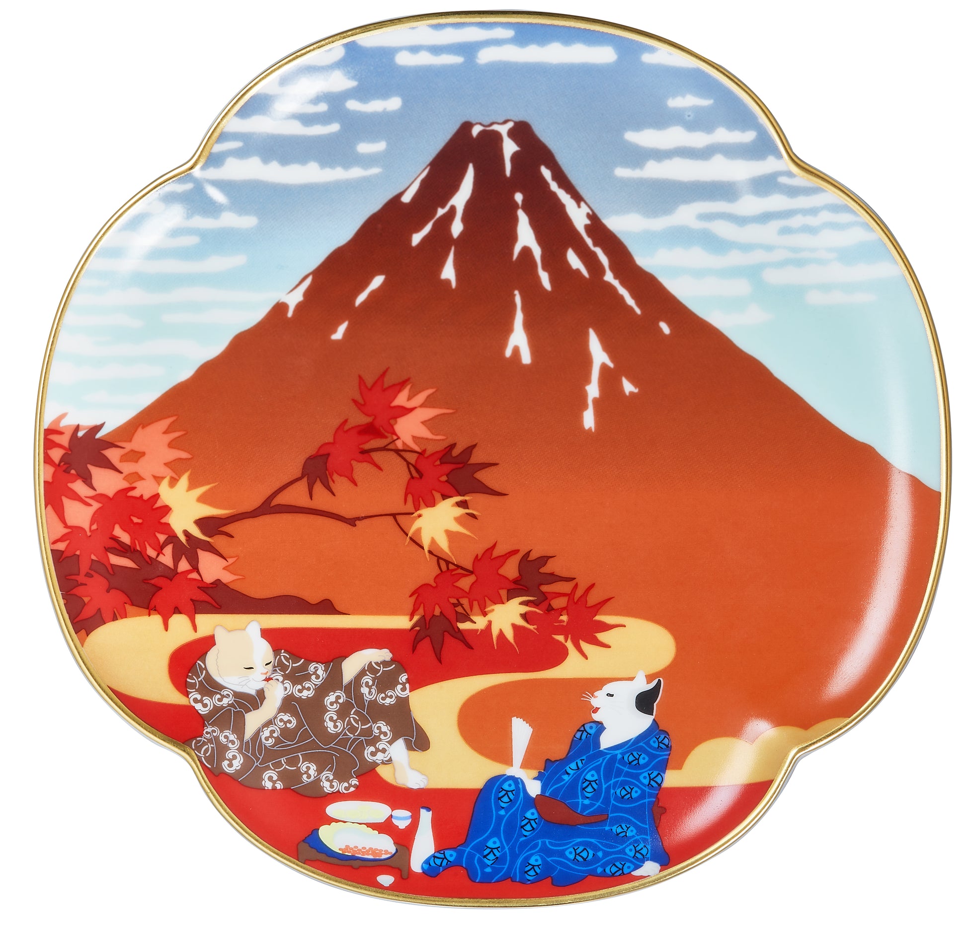 Fine Wind, Quiet Clouds Mug/Plate - Ukiyo-e Inspired Art | Ceramicraze