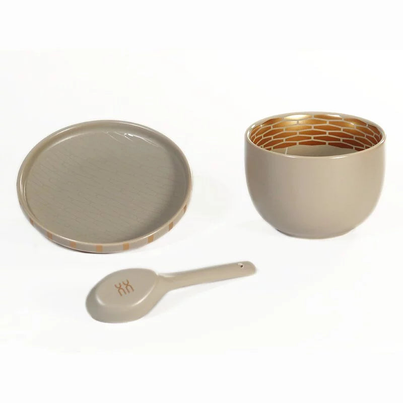 Rolling Interconnections Dessert Dish and Spoon Set | Celebrate Taiwanese Festivities with Artistry
