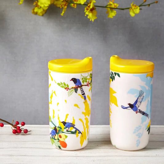 Magpie On the Rise - Formosa Blue Magpie Double-Walled Tumbler 